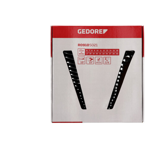Gedore Red ringsteeksleutel set SW 6-32mm 21dlg