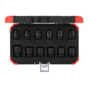 Gedore red Schlagschrauber-Steckschlüssel-Satz, Set 12-tlg, 1/2", 6-kant Nuss, SW 10-24 mm, für KFZ/Auto, R63003012