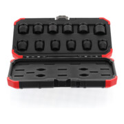 Gedore red Schlagschrauber-Steckschlüssel-Satz, Set 12-tlg, 1/2", 6-kant Nuss, SW 10-24 mm, für KFZ/Auto, R63003012-5