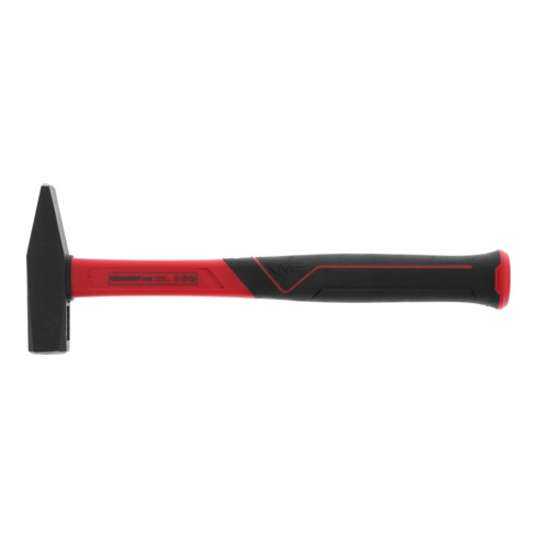Gedore red Schlosserhammer mit Fiberglasstiel, 300 g Kopfgewicht, Hammer mit Fiberglasgriff, Werkzeug, geschmiedet, R92120012