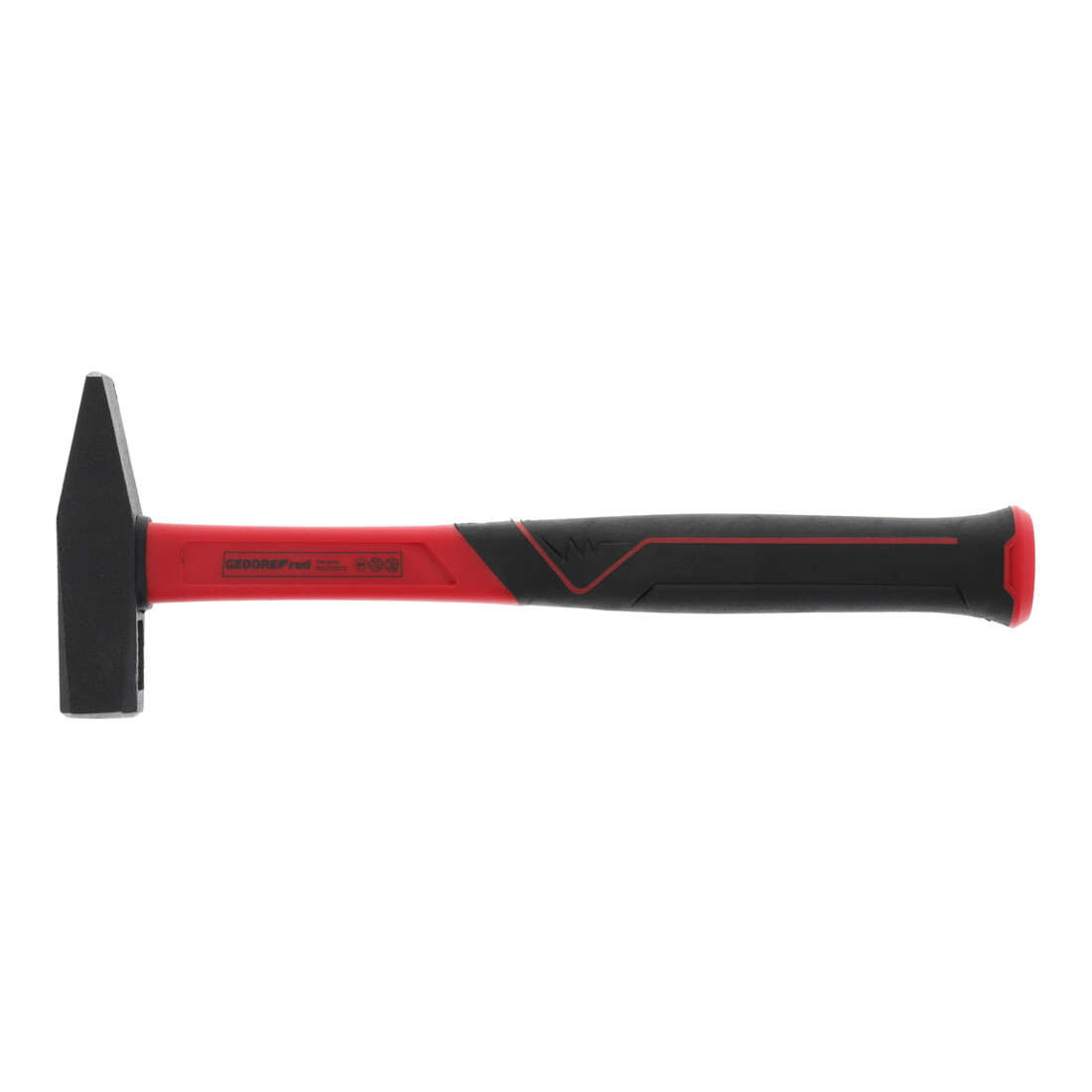 Gedore red Schlosserhammer mit Fiberglasstiel, 300 g Kopfgewicht, Hammer mit Fiberglasgriff, Werkzeug, geschmiedet, R92120012