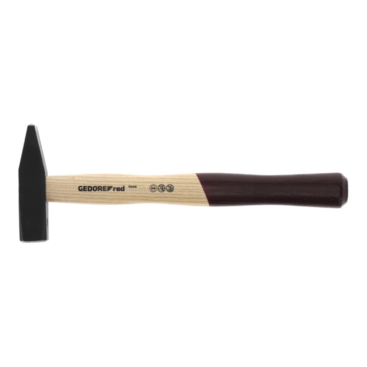 Gedore red Schlosserhammer mit Holzgriff, 400 g Kopfgewicht, Hammer mit Eschenstiel, Werkzeug, geschmiedet, R92100016