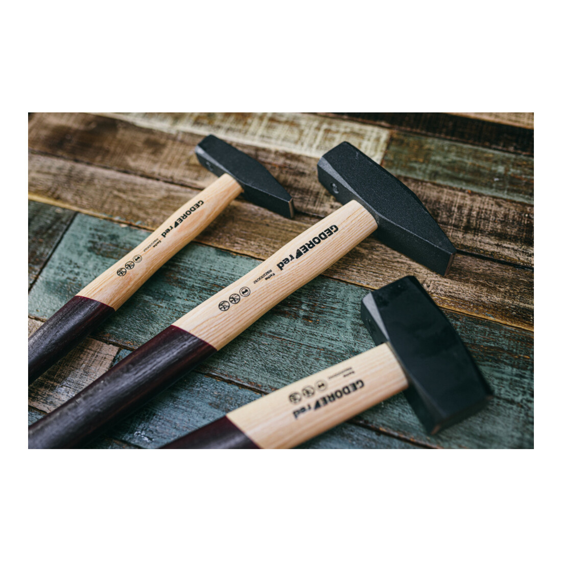 Gedore red Schlosserhammer mit Holzgriff, 500 g Kopfgewicht, Hammer mit Eschenstiel, Werkzeug, geschmiedet, R92100020