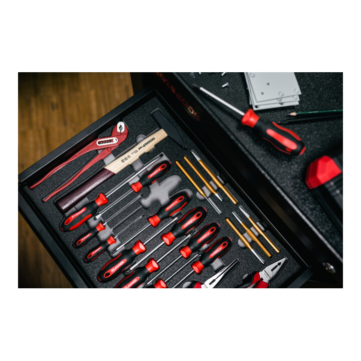 Gedore red Schraubendreher Schlitz, Schraubenzieher, 2-Komponenten-Griff, Länge 145 mm, Werkzeug, R38100315, Stahl