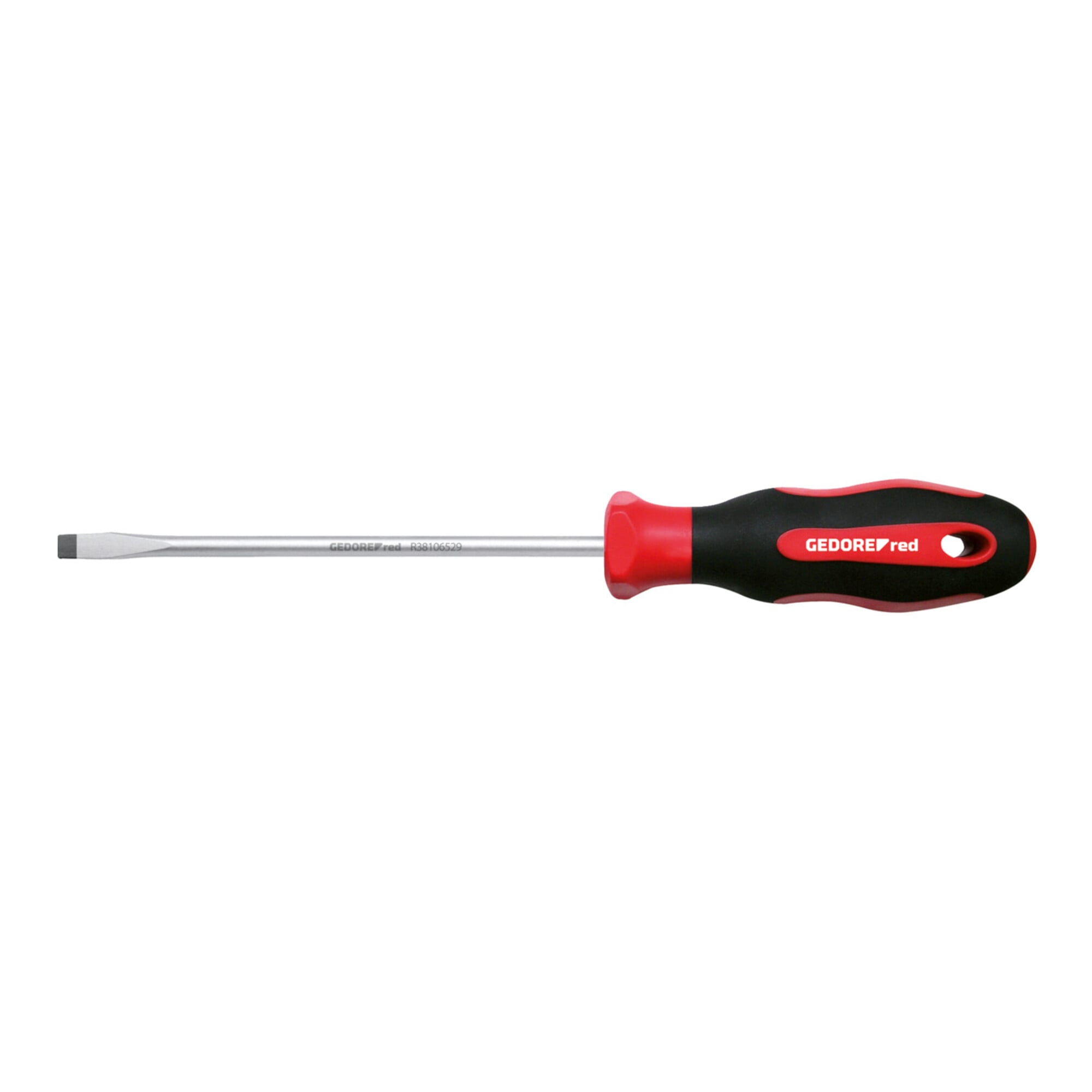 Gedore red Schraubendreher Schlitz, Schraubenzieher, 2-Komponenten-Griff, Länge 200 mm, Werkzeug, R38105519, Stahl