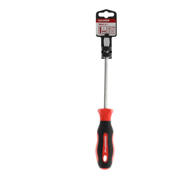 Gedore red Schraubendreher Schlitz, Schraubenzieher, 2-Komponenten-Griff, Länge 272 mm, Werkzeug, R38100829, Stahl