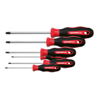 Gedore red Schraubendreher-Set 6-teilig, Schraubenzieher-Satz TX, 2-Komponenten-Griff, Stahl, Werkzeug, R38402006
