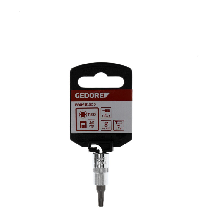 Gedore red Schraubendrehereinsatz Bit TX T20, 1/4'' 6,3 mm, Schraubenziehereinsatz, Werkzeug, R42451306, Stahl