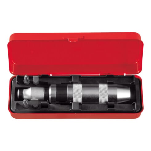 Gedore red Schraubenlöser-Satz, 6-tlg, 1/2", rechts und links, Handschlagschrauber-Set mit Bits, Hammerbetätigung, R38004006