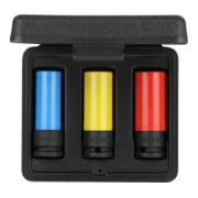 Gedore red Set de clés à douille Kraftschrauber avec douilles de protection, 3 pièces, 17/19/21 mm, butée de profondeur, avec codage couleur, acier chrome-molybdène-1