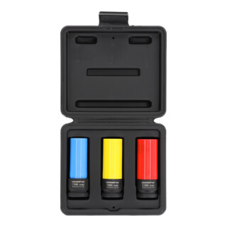 Gedore red Set de clés à douille Kraftschrauber avec douilles de protection, 3 pièces, 17/19/21 mm, butée de profondeur, avec codage couleur, acier chrome-molybdène