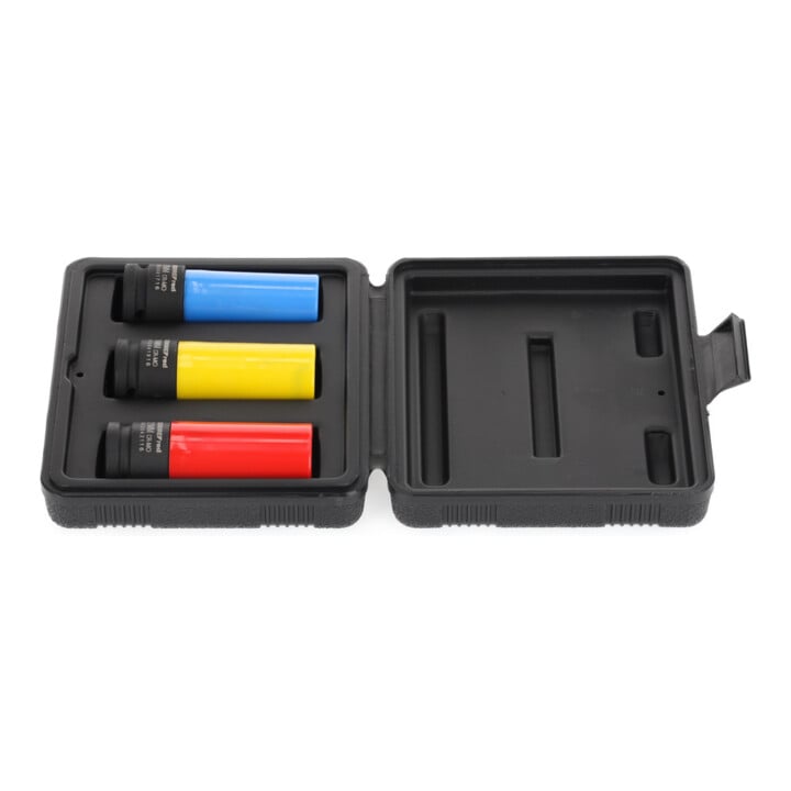 Gedore red Set de clés à douille Kraftschrauber avec douilles de protection, 3 pièces, 17/19/21 mm, butée de profondeur, avec codage couleur, acier chrome-molybdène