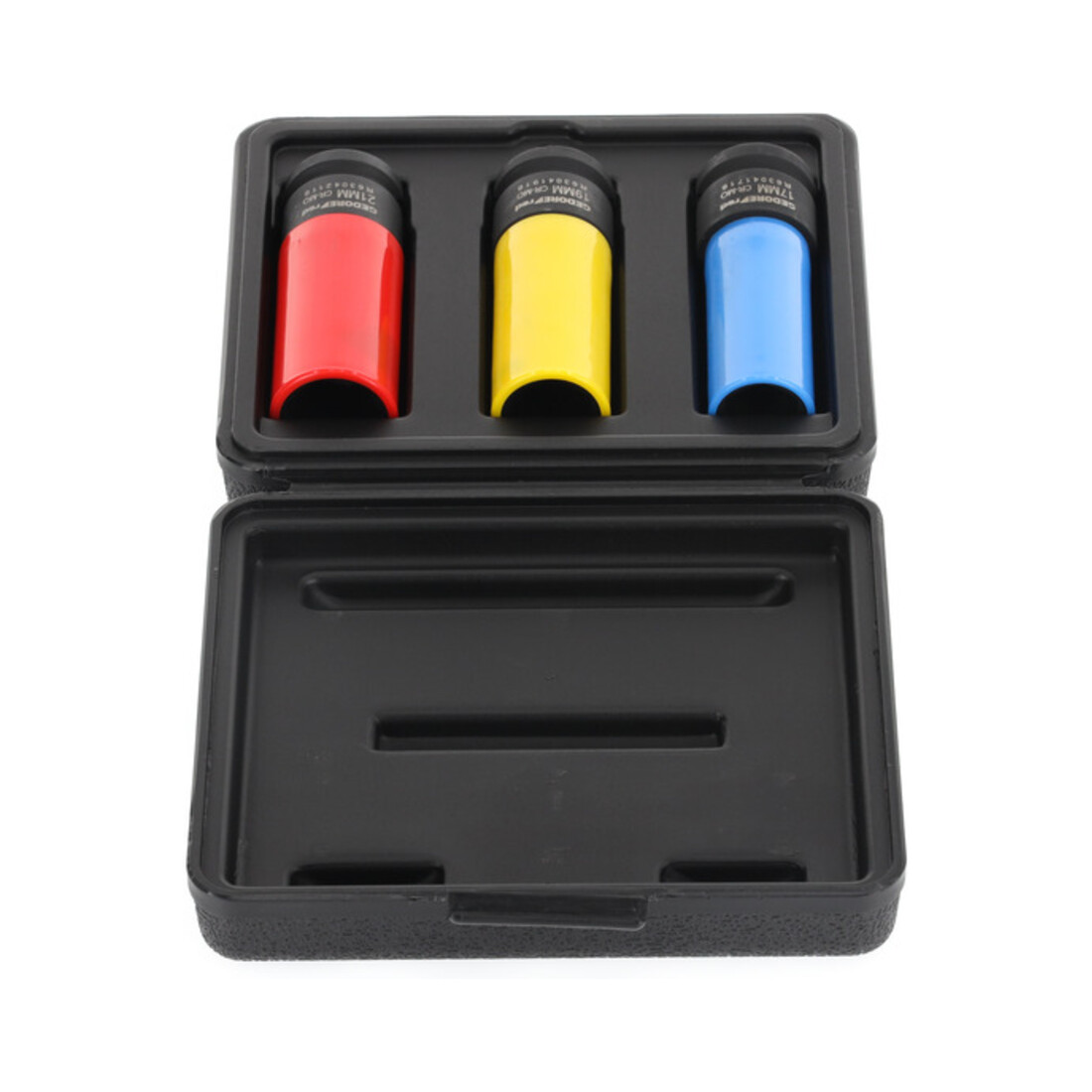 Gedore red Set de clés à douille Kraftschrauber avec douilles de protection, 3 pièces, 17/19/21 mm, butée de profondeur, avec codage couleur, acier chrome-molybdène
