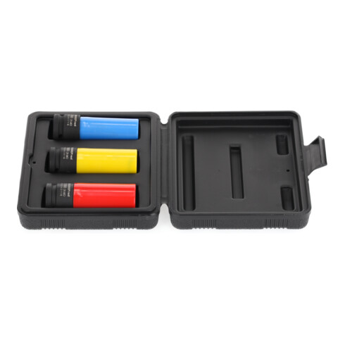 Gedore red Set de clés à douille Kraftschrauber avec douilles de protection, 3 pièces, 17/19/21 mm, butée de profondeur, avec codage couleur, acier chrome-molybdène