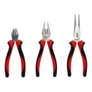 Gedore red Set de pinces, ensemble d’outils avec pince combinée/pince coupante/pince plate ronde, R28002003