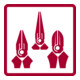 Gedore red Set de pinces, ensemble d’outils avec pince combinée/pince coupante/pince plate ronde, R28002003-2