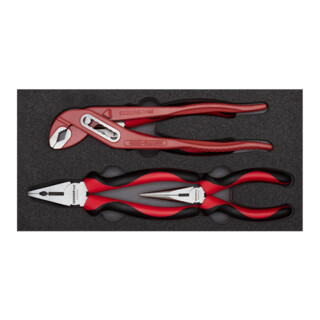 Gedore red Set de pinces, ensemble d’outils avec pince universelle/pince multiprise/pince plate ronde/tenaille, R22150018