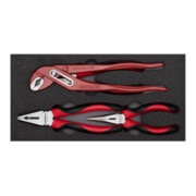 Gedore red Set de pinces, ensemble d’outils avec pince universelle/pince multiprise/pince plate ronde/tenaille, R22150018-1