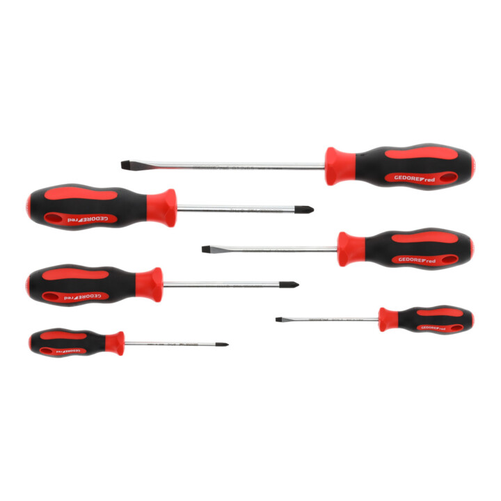 Gedore red Set de tournevis 6 pièces, tournevis fente/Phillips, manche bi-composant, outil, R38002006