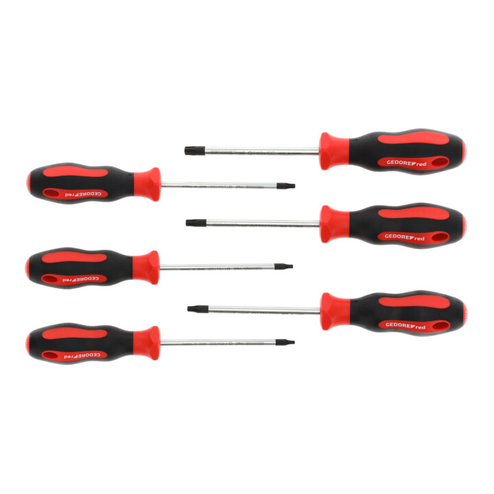 Gedore red Set de tournevis 6 pièces, tournevis TX, manche bi-composant, acier, outil, R38402006
