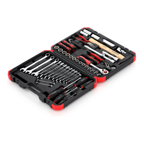 Gedore red Set di chiavi a bussola, 61 pezzi, 12 facce, 1/2 pollice, 4-13mm, utensili, cricchetto, martello, pinza, per auto, R69003061