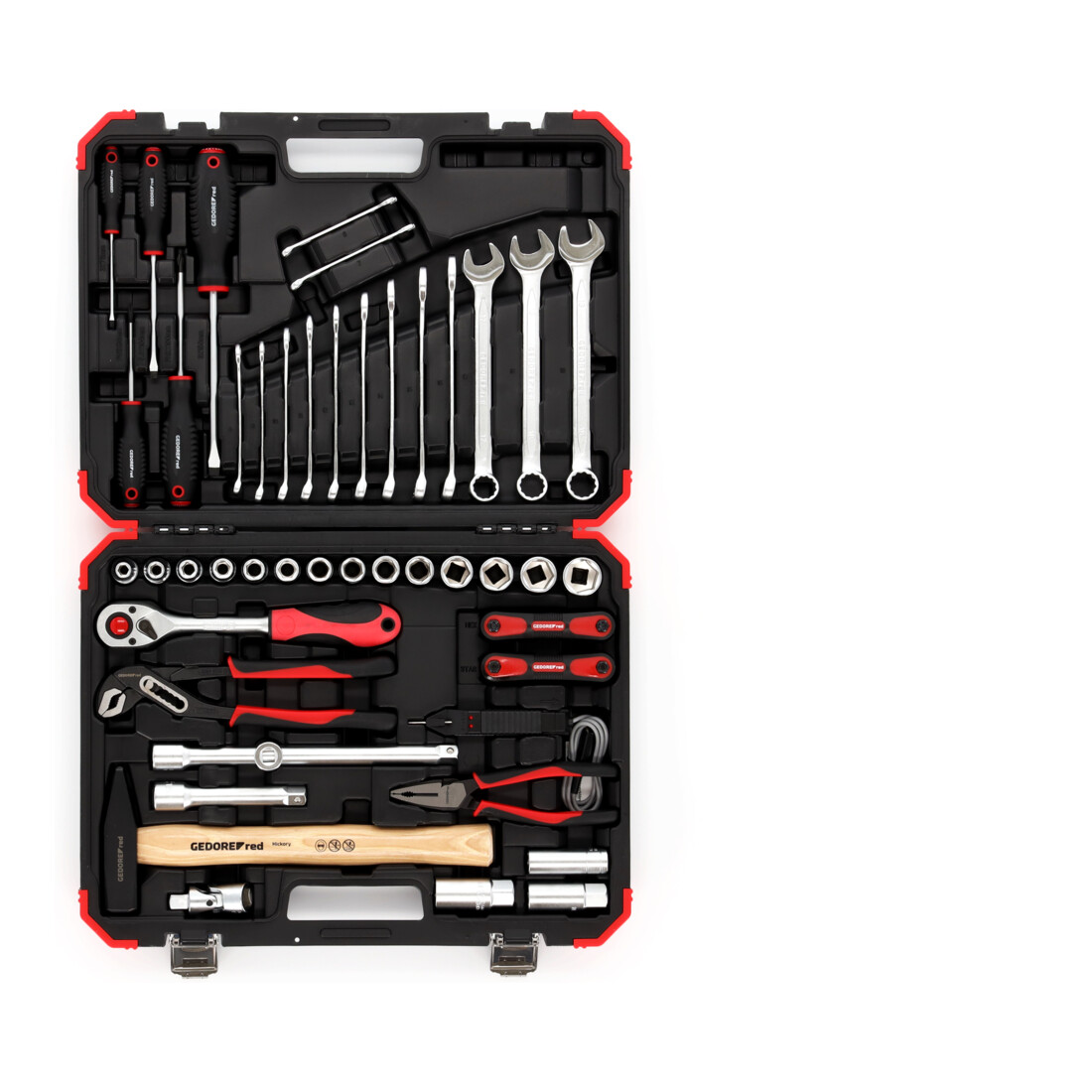 Gedore red Set di chiavi a bussola, 61 pezzi, 12 facce, 1/2 pollice, 4-13mm, utensili, cricchetto, martello, pinza, per auto, R69003061