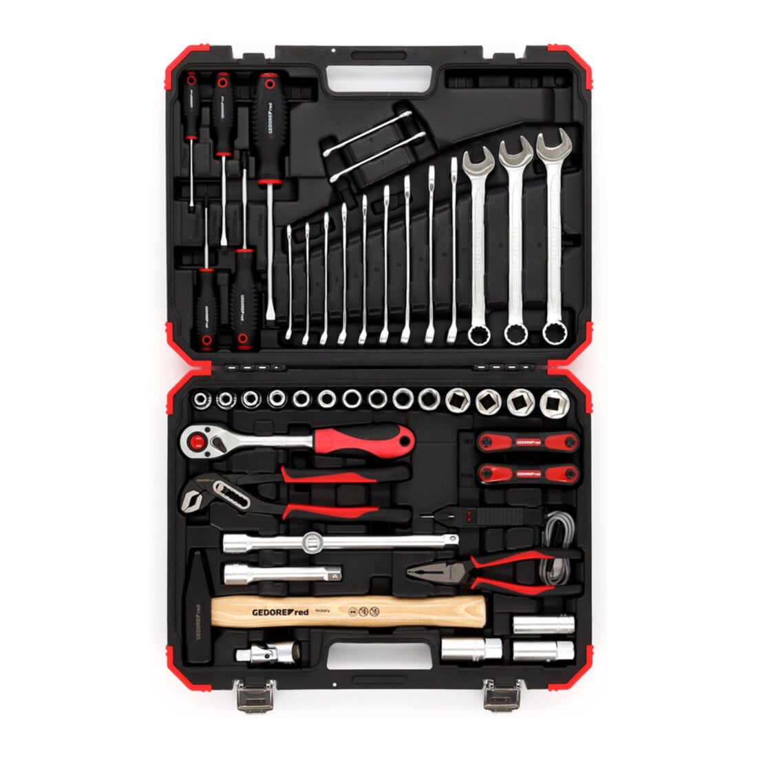 Gedore red Set di chiavi a bussola, 61 pezzi, 12 facce, 1/2 pollice, 4-13mm, utensili, cricchetto, martello, pinza, per auto, R69003061