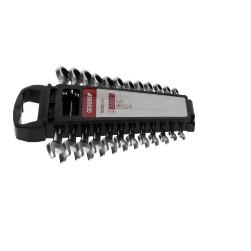 Gedore red Set di chiavi combinate a cricchetto con cricchetto, 12 pezzi, SW 8-19 mm, piatto, chiavi inglesi, R07105012