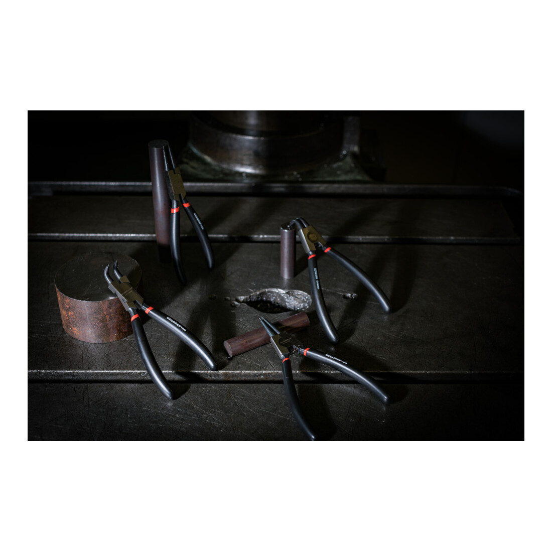 Gedore red Set di pinze per anelli di sicurezza diritte+ang. 90° 4 pz.