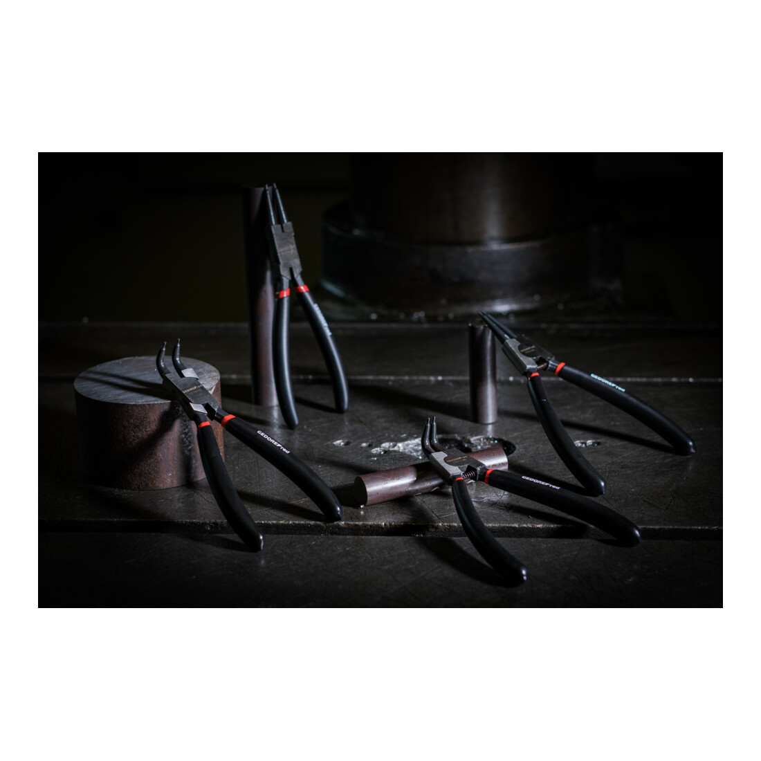 Gedore red Set di pinze per anelli di sicurezza diritte+ang. 90° 4 pz.