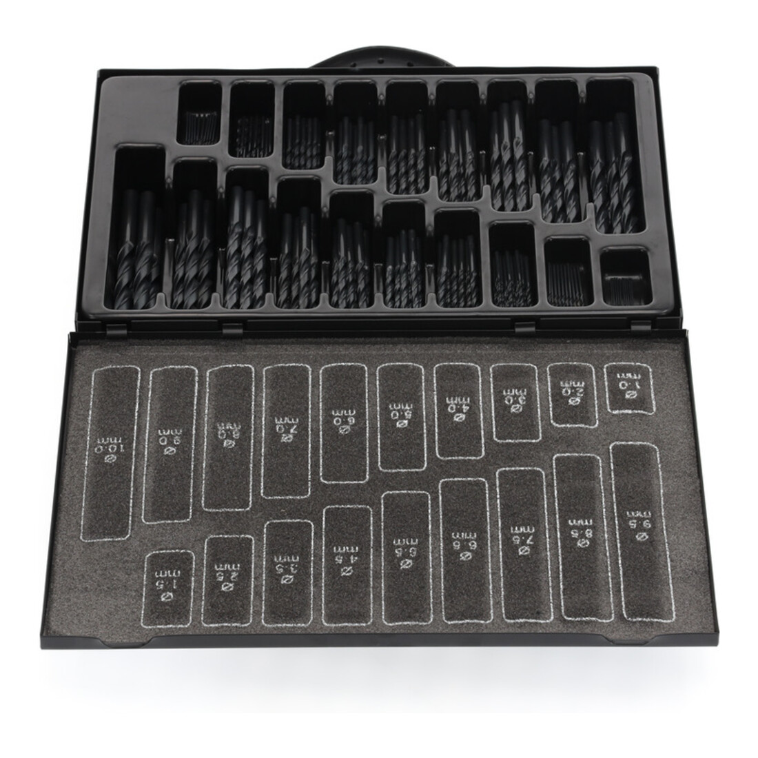 Gedore red Spiralbohrer-Satz, 170-tlg, rollgewalzt, rechtsschneidend, Spitzenwinkel 118°, in Metallbox, HS-Stahl, R93500170