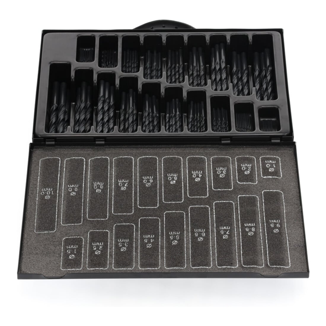 Gedore red Spiralbohrer-Satz, 170-tlg, rollgewalzt, rechtsschneidend, Spitzenwinkel 118°, in Metallbox, HS-Stahl, R93500170