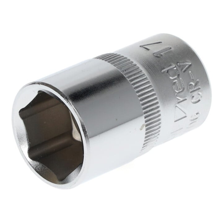 Gedore red Steckschlüsseleinsatz, Nuss, 1/2'' 12,5 mm Antrieb, 6-kant, 17 mm Weite, Werkzeug, R610001706, Stahl
