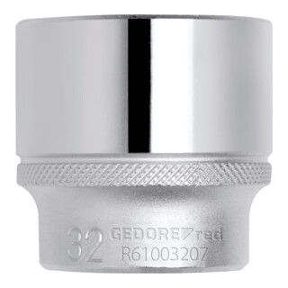 Gedore red Steckschlüsseleinsatz, Nuss, 1/2'' 12,5 mm Antrieb, 6-kant, 23 mm Weite, Werkzeug, R610002306, Stahl