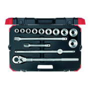 Gedore red Steckschlüsselsatz, 14-teilig, Mit Umschaltknarre, Ratsche, Steckschlüssel, 3/4"