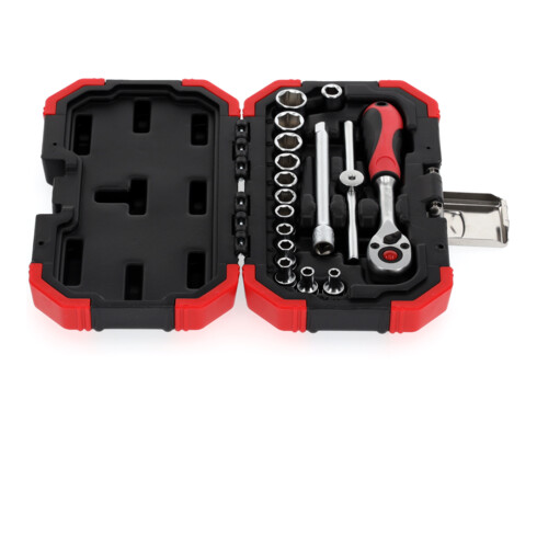 Gedore red Steckschlüsselsatz, 16-teilig, Mit Umschaltknarre, Ratsche, Steckschlüssel, 1/4"