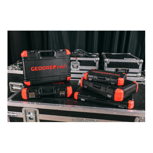 Gedore red Steckschlüsselsatz, 24-teilig, Mit Umschaltknarre, Ratsche, Steckschlüssel und Bitsatz, 1/2"