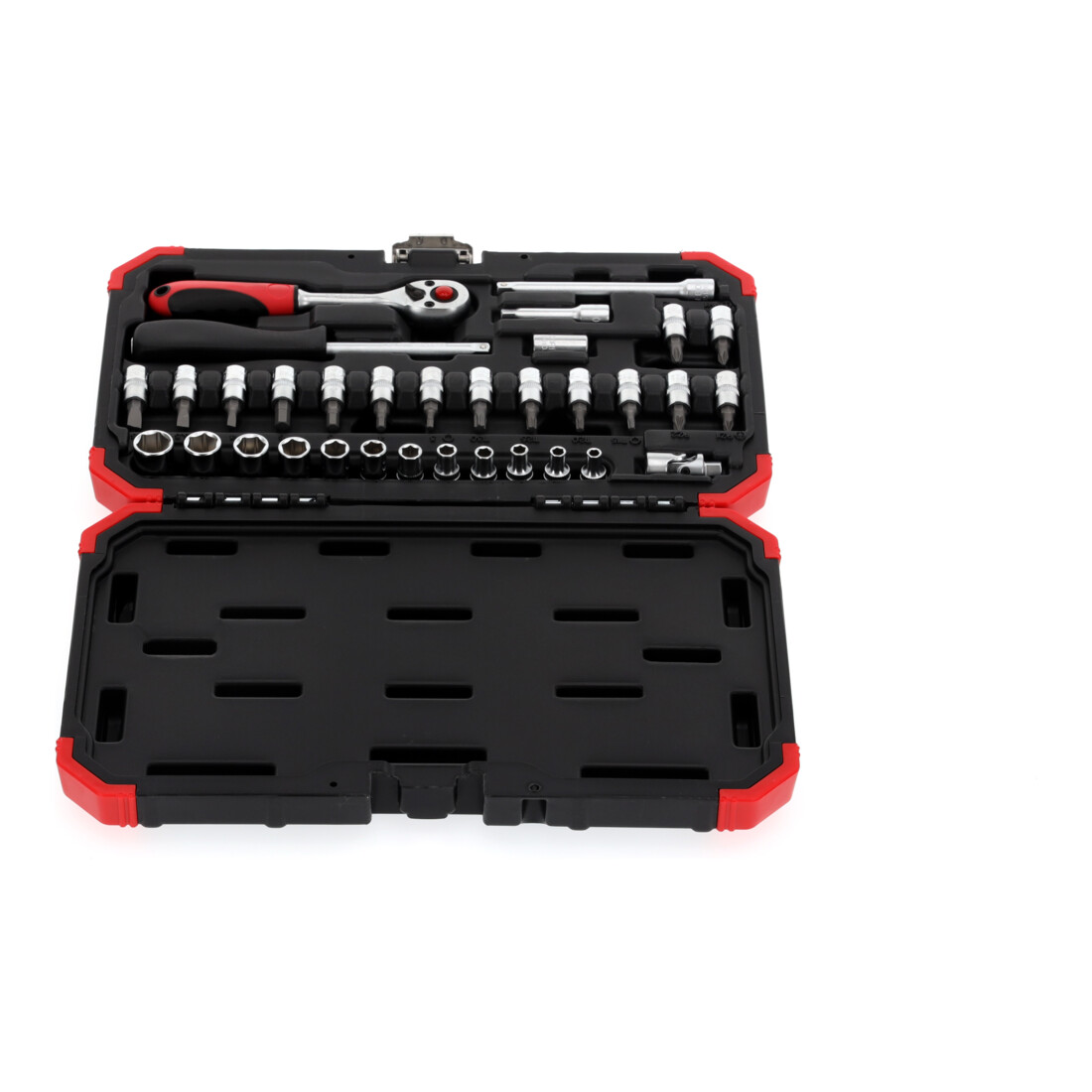 Gedore red Steckschlüsselsatz, 33-teilig, Mit Umschaltknarre, Ratsche, Steckschlüssel und Bitsatz, 1/4"