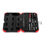 Gedore red Steckschlüsselsatz, 46-teilig, Mit Umschaltknarre, Ratsche, Steckschlüssel und Bitsatz, 1/4"-5
