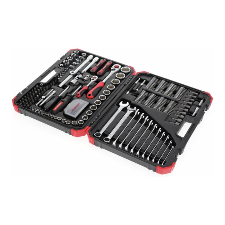 Gedore red Steckschlüsselsatz, Set 232tlg, 1/2 1/4 Zoll Antrieb, Adapter Werkzeug, Knarre Nüsse Bithalter Bits, R46003232