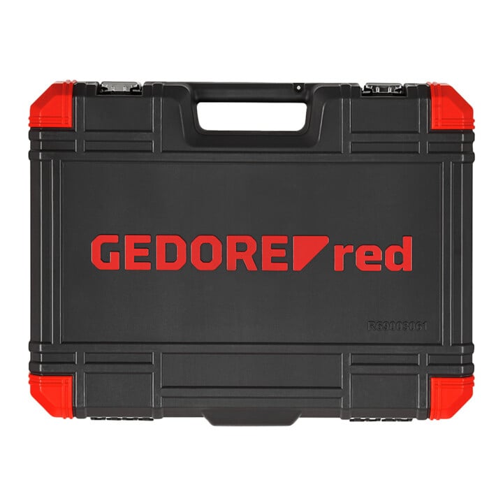 Gedore red Steckschlüsselsatz, Set 61tlg, 12-kant, 1/2 Zoll, 4-13mm, Werkzeug, Knarre Hammer Zange, für KFZ, R69003061