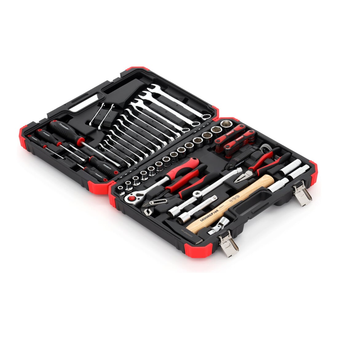Gedore red Steckschlüsselsatz, Set 61tlg, 12-kant, 1/2 Zoll, 4-13mm, Werkzeug, Knarre Hammer Zange, für KFZ, R69003061