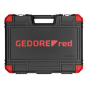 Gedore red Steckschlüsselsatz, Set 97tlg, 1/2 1/4 Zoll Antrieb, Adapter Werkzeug, Knarre Nüsse Bithalter Bits, R46003097-2