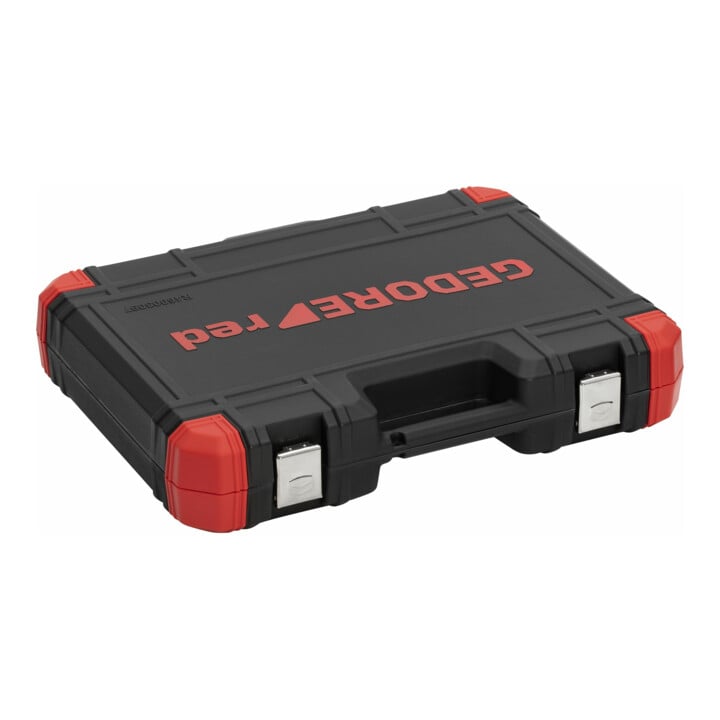 Gedore red Steckschlüsselsatz, Set 97tlg, 1/2 1/4 Zoll Antrieb, Adapter Werkzeug, Knarre Nüsse Bithalter Bits, R46003097