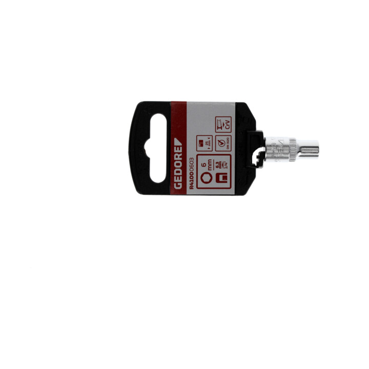 Gedore red Steeksleutel inzetstuk, dop, 1/4'' 6,3 mm aandrijving, 6-kant, 6 mm breedte, gereedschap, R41000603, staal