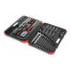 Gedore red Steeksleutelset, set 232-dlg, 1/2 1/4 inch aandrijving, adapter gereedschap, ratel, doppen, bithouder, bits, R46003232