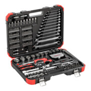 Gedore red Steeksleutelset, set 232-dlg, 1/2 1/4 inch aandrijving, adapter gereedschap, ratel, doppen, bithouder, bits, R46003232-2