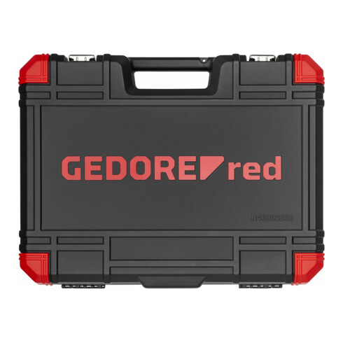 Gedore red Steeksleutelset, set 232-dlg, 1/2 1/4 inch aandrijving, adapter gereedschap, ratel, doppen, bithouder, bits, R46003232