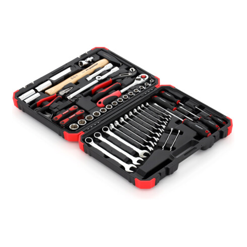 Gedore red Steeksleutelset, set 61-dlg, 12-kant, 1/2 inch, 4-13 mm, gereedschap, ratel hamer tang, voor auto, R69003061