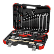 Gedore red Steeksleutelset, set 61-dlg, 12-kant, 1/2 inch, 4-13 mm, gereedschap, ratel hamer tang, voor auto, R69003061-5